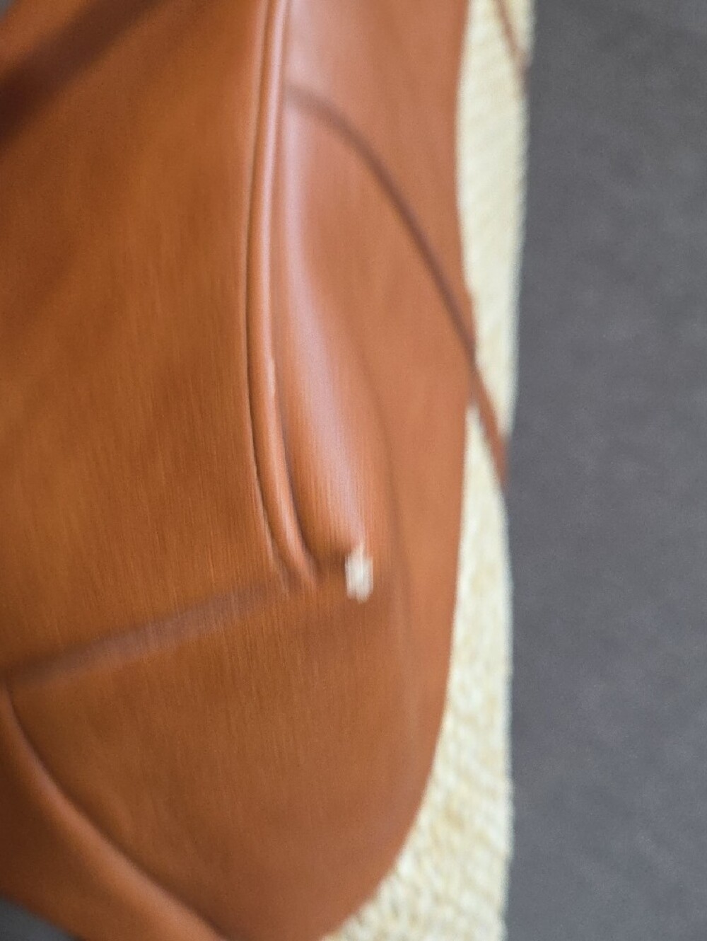 Talbots Natural Woven Tote with Brown Trim - Picture 3 of 13